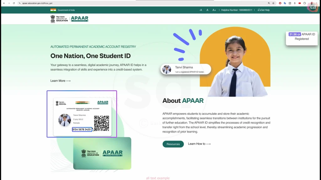 apaar id official website